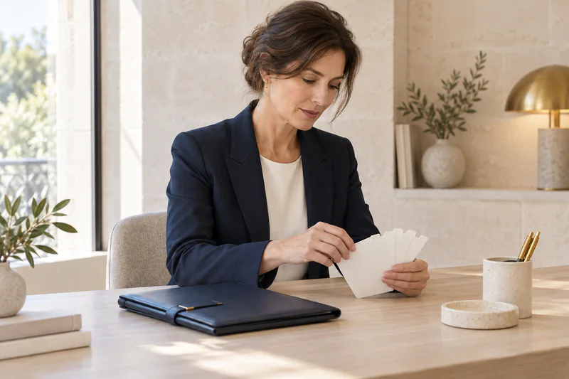 Une juriste prépare une revue réglementaire dans un espace de travail contemporain.
